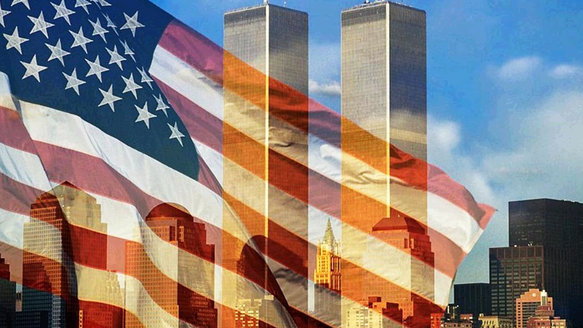 Smoke rising from the World Trade Center towers in New York City on the morning of September 11, 2001.
