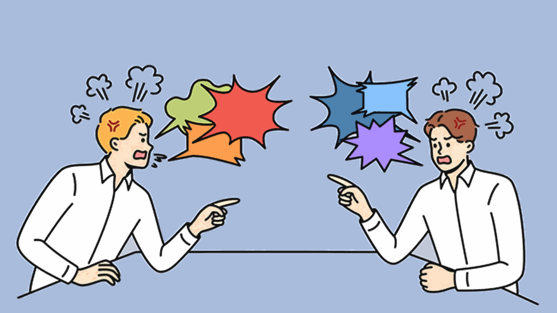 Two students engaged in a friendly debate, exchanging ideas respectfully.