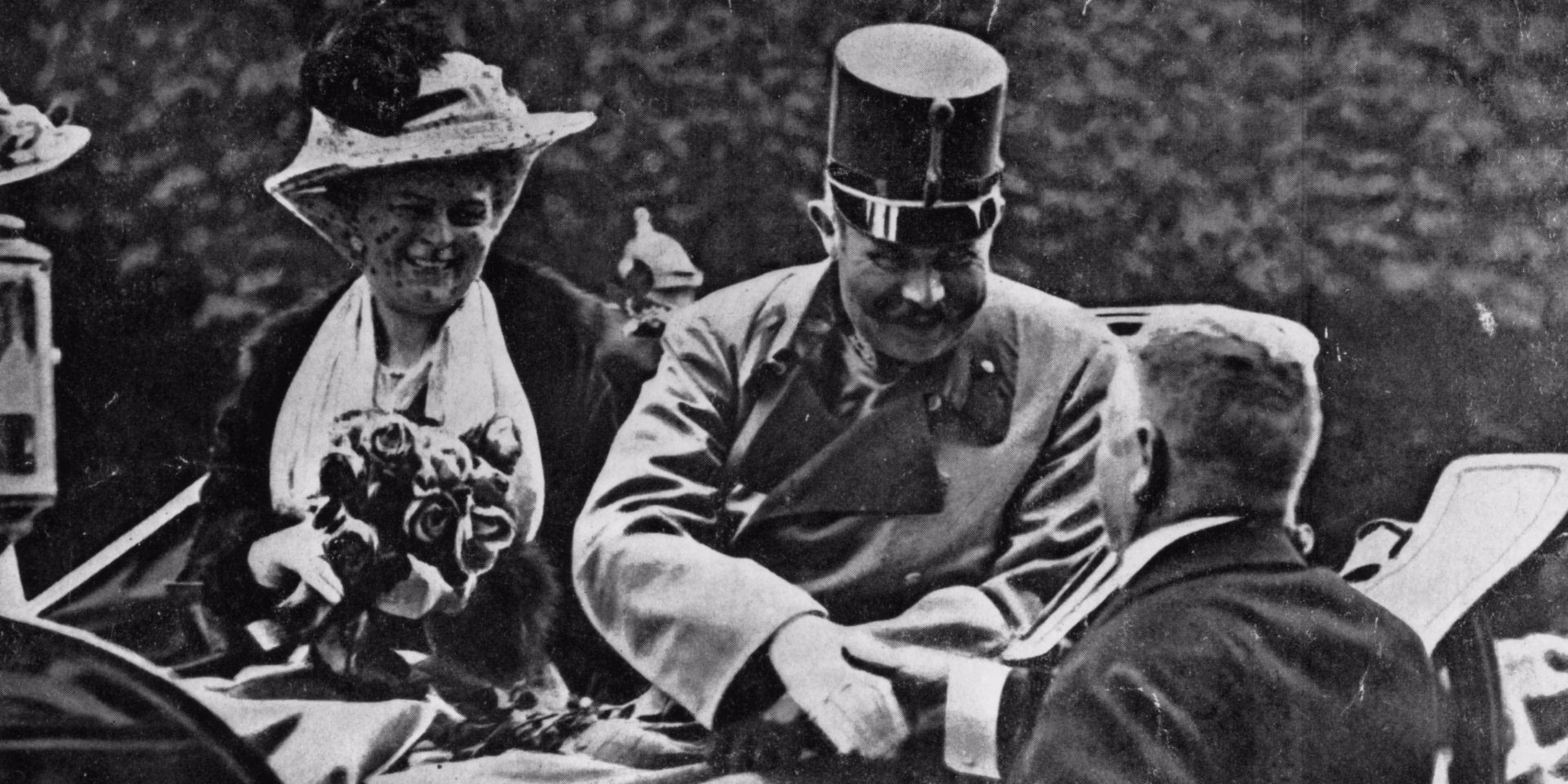 Archduke Franz Ferdinand and his wife Sophie moments before their assassination in Sarajevo.