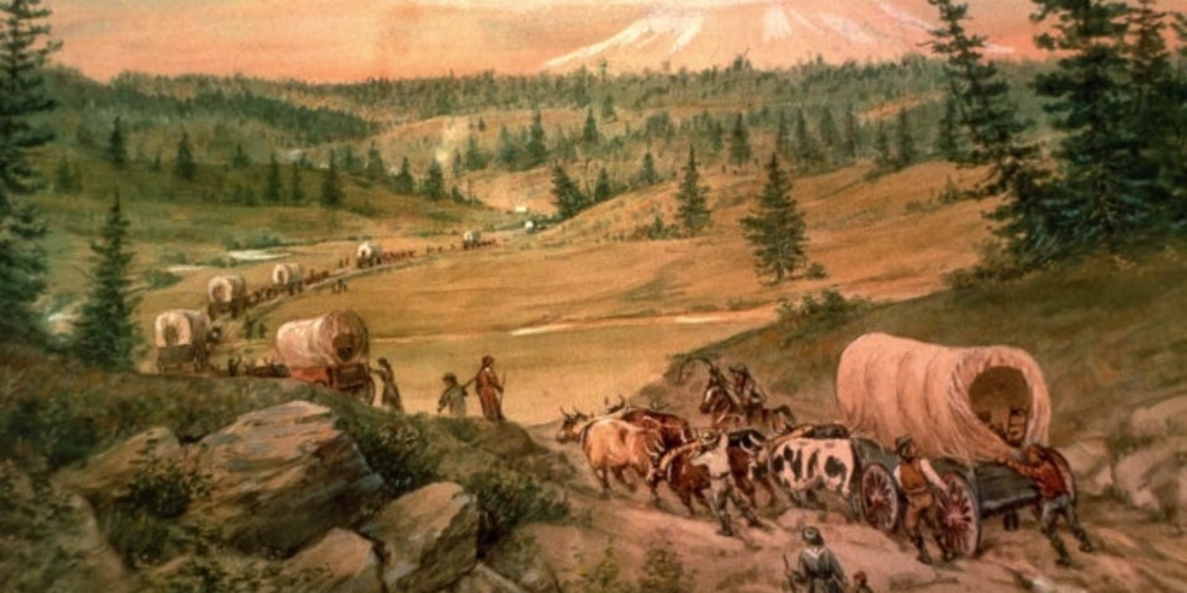 A Thousand Pioneers Head West on the Oregon Trail image