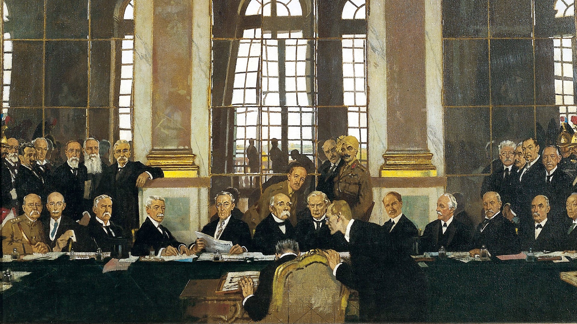 Leaders at the Versailles peace conference in Paris in 1919.