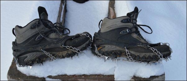 Using Snowshoes and Ice Cleats on the Homestead