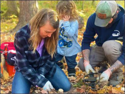 Trapping with toddlers.