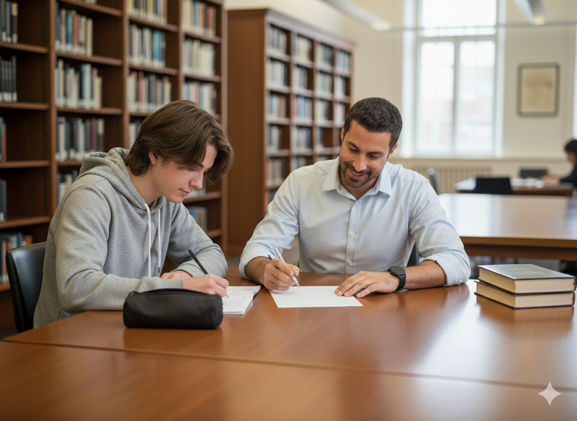 A one-on-one tutoring session