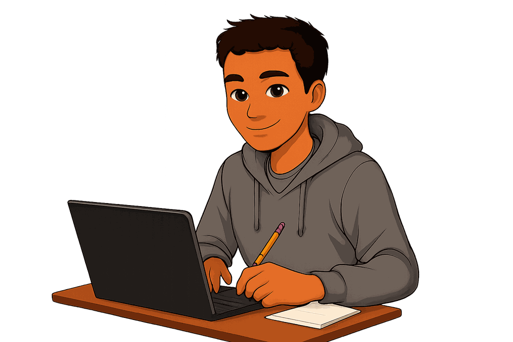 Student taking a practice test on a laptop