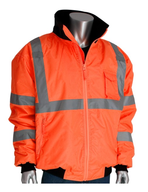 PIP® ANSI Type R Class 3 Value Bomber Jacket with Zip-Out Fleece Liner