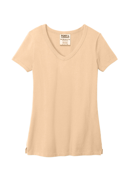 Port & Company® Women's Beach Wash® Garment-Dyed V-Neck Tee