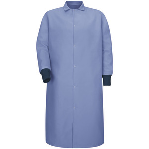 Red Kap® Gripper-Front Spun Polyester Pocketless Butcher Coat with Knit Cuffs