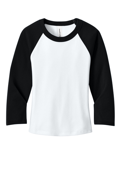 BELLA+CANVAS® Women’s Micro Rib 3/4 Raglan Baby Tee
