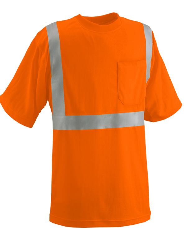 PIP® Reflective Apparel™ ANSI Type R Class 2 Short Sleeve Moisture Wicking T-Shirt with UPF 35 Sun Protection