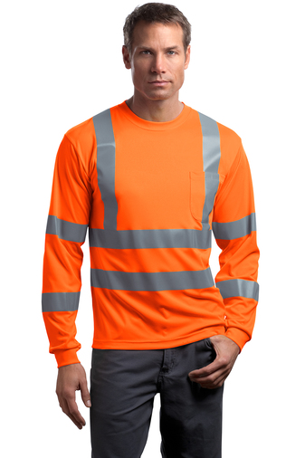 CornerStone® ANSI 107 Class 3 Long Sleeve Snag-Resistant Reflective T-Shirt