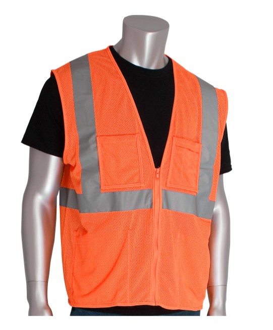 PIP® ANSI Type R Class 2 Four Pocket Value Mesh Vest