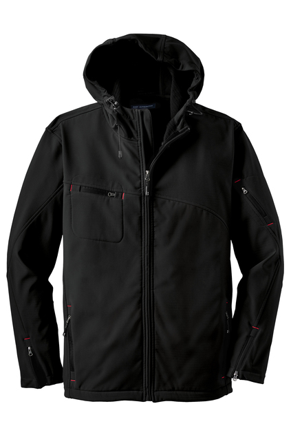 Port Authority® Textured Hooded Soft Shell Jacket