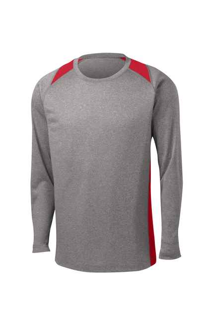 Sport-Tek® Long Sleeve Heather Colorblock Contender™ Tee