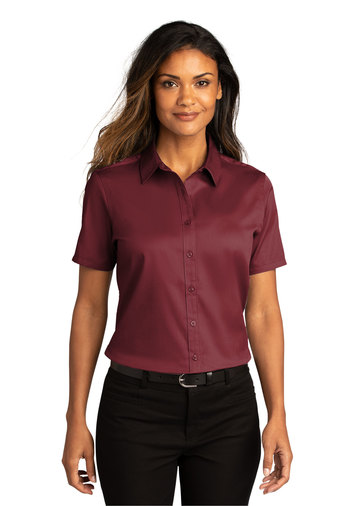 Port Authority® Women's Short Sleeve SuperPro React™ Twill Shirt