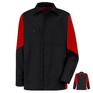 Red Kap® Men's Long Sleeve Two-Tone Crew Shirt