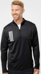 Adidas - Men's 3-Stripes Double Knit Quarter-Zip Pullover 