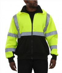 PIP® Reflective Apparel™ TALL ANSI Type R Class 3 Full Zip Sweatshirt with Removable Hood