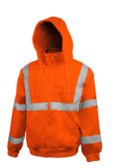 PIP® Reflective Apparel™ ANSI Type R Class 3 Full Zip Sweatshirt with Removable Hood