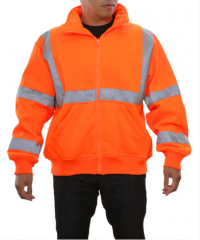 PIP® Reflective Apparel™ ANSI Type R Class 3 Full Zip Sweatshirt with Removable Hood