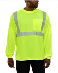 PIP® Reflective Apparel™ ANSI Type R Class 2 Long Sleeve Moisture Wicking T-Shirt with 3M™ Scotchlite™ Comfort Trim and UPF 35 S