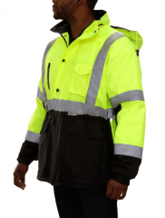 PIP® Reflective Apparel™ ANSI Type R Class 3 Waterproof and Breathable Parka with 3M™ Thinsulate™ Insulation and Black Bottom