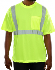 PIP® Reflective Apparel™ ANSI Type R Class 2 Short Sleeve Moisture Wicking T-Shirt with 3M™ Scotchlite™ Comfort Trim