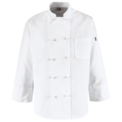Red Kap® Ten Knot Button Chef Coat with Thermometer Pocket