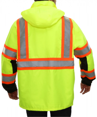 PIP® Reflective Apparel™ ANSI Type R Class 3 Two-Tone Waterproof and Breathable 3-Seasons Parka with Black Bottom