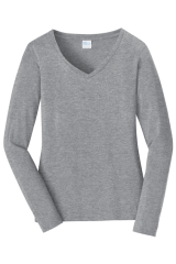Port & Company® Women's Long Sleeve Fan Favorite™ V-Neck Tee