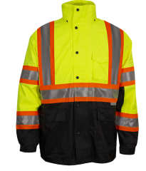 PIP® Reflective Apparel™ ANSI Type R Class 3 Two-Tone Waterproof and Breathable 3-Seasons Parka with Black Bottom