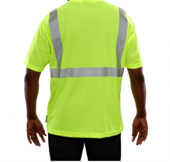 PIP® Reflective Apparel™ ANSI Type R Class 2 Short Sleeve Moisture Wicking T-Shirt with 3M™ Scotchlite™ Comfort Trim