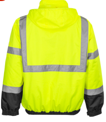 PIP® Reflective Apparel™ ANSI Type R Class 3 Waterproof Black Bottom Bomber Jacket with Quilted Fleece Liner