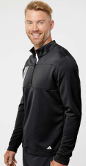 Adidas - Men's 3-Stripes Double Knit Quarter-Zip Pullover 