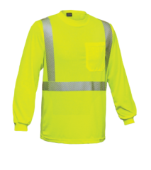 PIP® Reflective Apparel™ ANSI Type R Class 2 Long Sleeve Moisture Wicking T-Shirt with 3M™ Scotchlite™ Comfort Trim and UPF 35 S