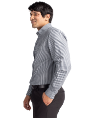 Cutter & Buck Easy Care Stretch Gingham Mens Long Sleeve Dress Shirt