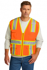 CornerStone® ANSI 107 Class 2 Surveyor Zippered Two-Tone Vest