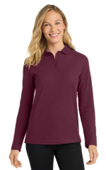 Port Authority® Women's Silk Touch™ Long Sleeve Polo