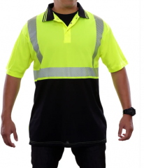PIP® Reflective Apparel™ ANSI Type R Class 2 Short Sleeve Moisture Wicking Polo Shirt with 3M™ Scotchlite™ Comfort Trim, UPF 35 