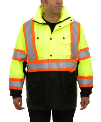 PIP® Reflective Apparel™ ANSI Type R Class 3 Two-Tone Waterproof and Breathable 3-Seasons Parka with Black Bottom