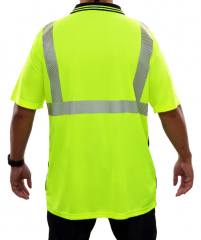 PIP® Reflective Apparel™ ANSI Type R Class 2 Short Sleeve Moisture Wicking Polo Shirt with 3M™ Scotchlite™ Comfort Trim, UPF 35 