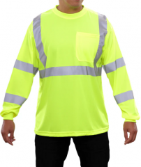 PIP® Reflective Apparel™ TALL ANSI Type R Class 3 Long Sleeve Moisture Wicking T-Shirt with UPF 35 Sun Protection