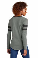 Sport-Tek® Women's Halftime Stripe Long Sleeve V-Neck Tee