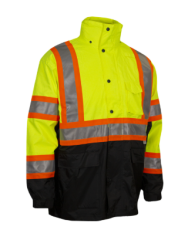 PIP® Reflective Apparel™ ANSI Type R Class 3 Two-Tone Waterproof and Breathable 3-Seasons Parka with Black Bottom