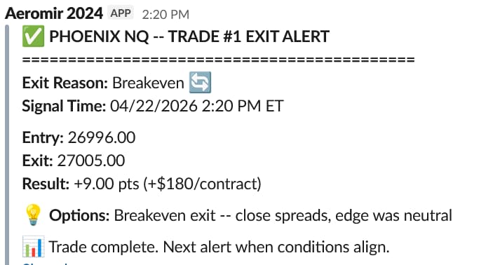 Phoenix NQ Exit alert