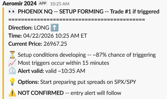 Phoenix NQ Setup Forming alert