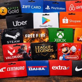 Imagem do grupo de telegram Gift cards, Uber, Playstation, Xbox, Razer Gold, Airbnb, Vouchers e outros produtos com um ótimo preço 🎁🎮!