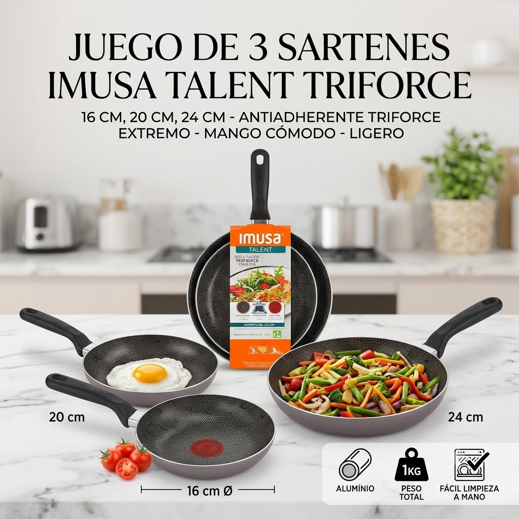 Juego de caserolas x3 rojo