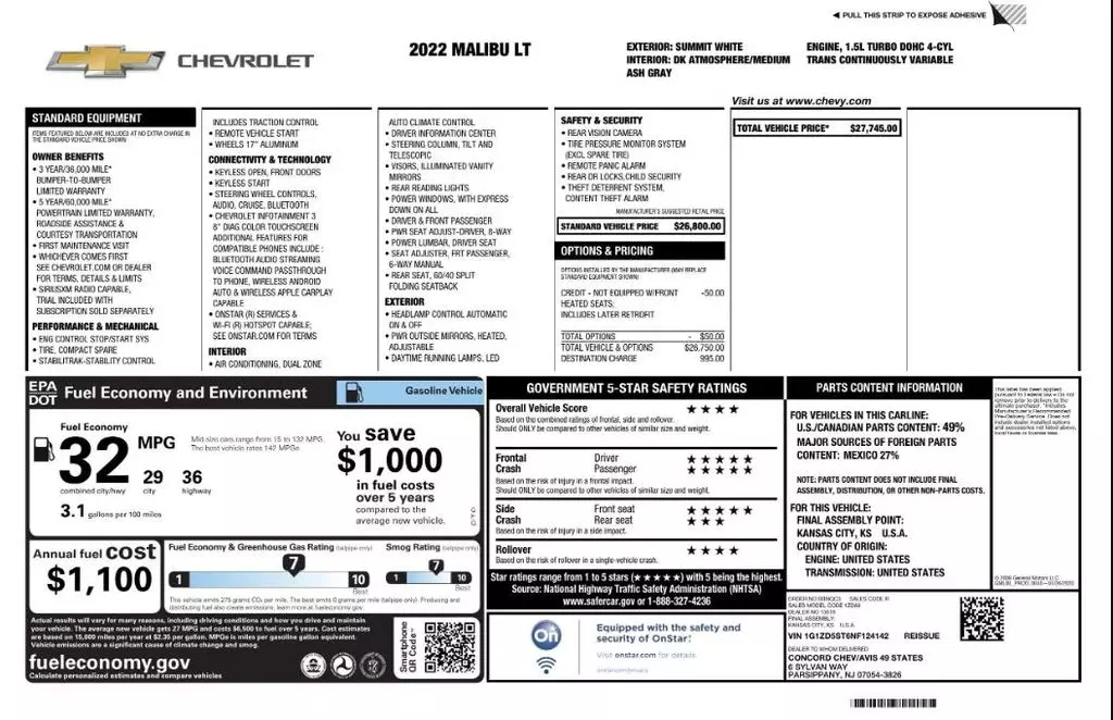 Florida Fine Cars - Used CHEVROLET MALIBU 2022 MARGATE LT