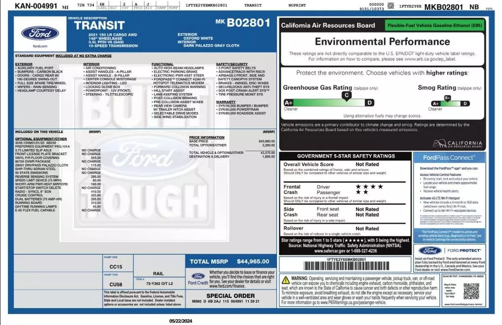 Florida Fine Cars - Used FORD TRANSIT 2021 MIAMI 